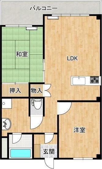 UH六番町 II(2LDK/2階)の間取り写真