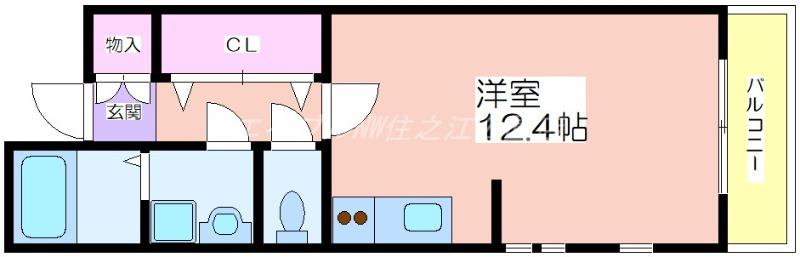 J-BRIGHT長居公園(1K/2階)の間取り写真