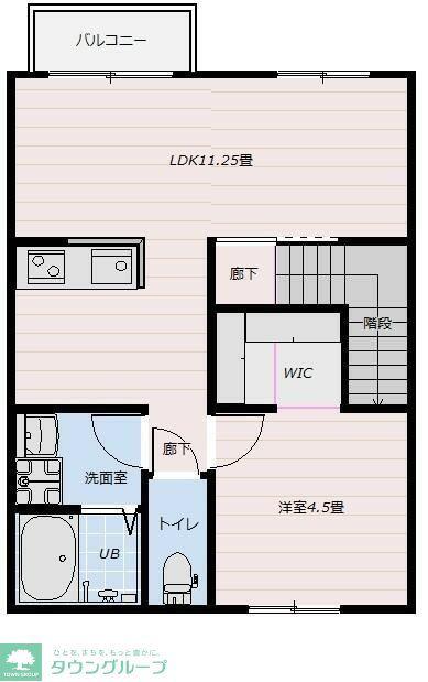ドールヒルズA棟(1LDK/2階)の間取り写真