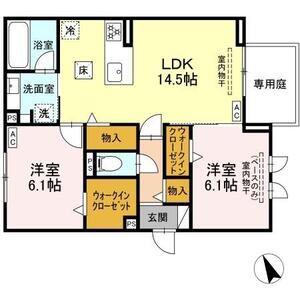 セレスティア唐山町(2LDK/1階)の間取り写真