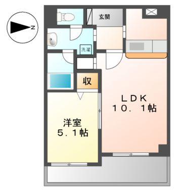 FS.幅下(1LDK/4階)の間取り写真