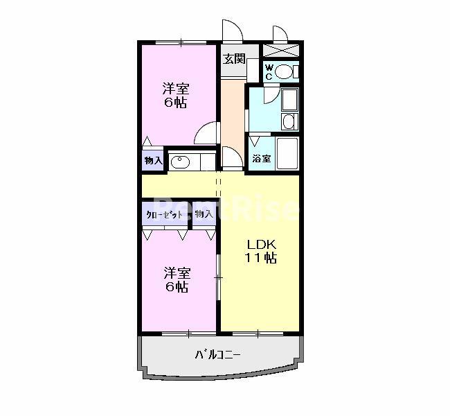 パルテール・ヴィラK(2LDK/3階)の間取り写真