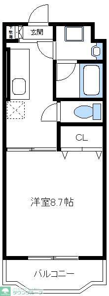 メゾンドブリック(1K/4階)の間取り写真