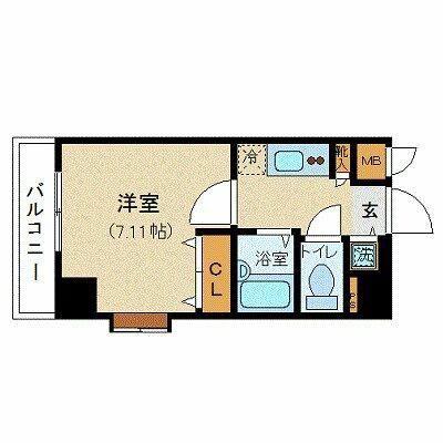 K&W西新橋(1K/5階)の間取り写真