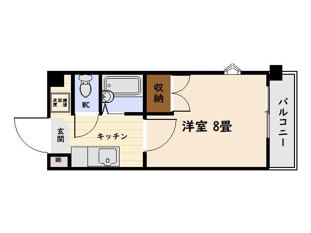 サンモール中央(1K/4階)の間取り写真