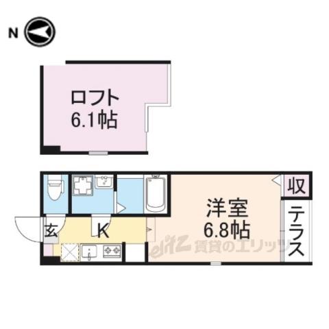 フォワード観月橋(ワンルーム/1階)の間取り写真