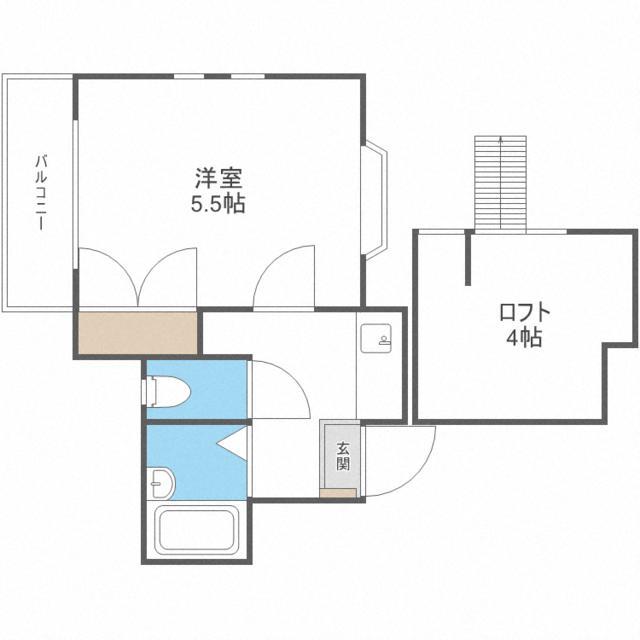フリーデ地行(1K/2階)の間取り写真