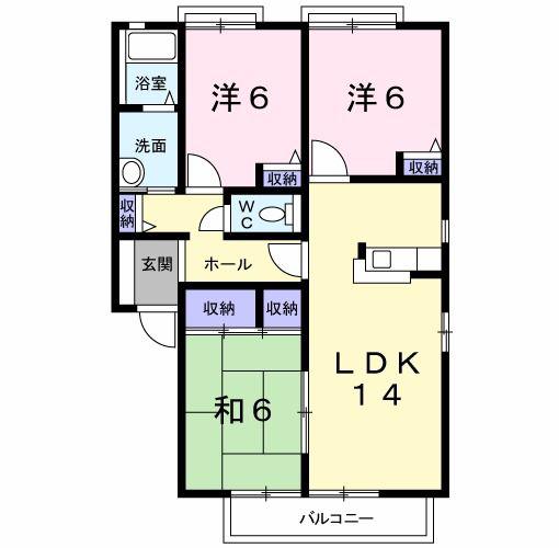 プレンティ嵐山B(3LDK/2階)の間取り写真