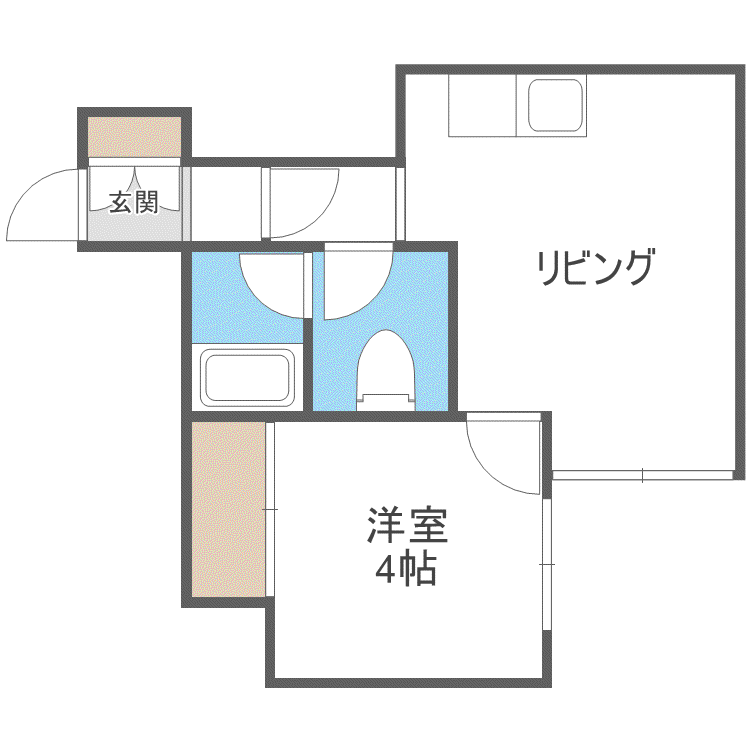 ビューフラット宮の沢 VIEW FLAT MIYANOSAWA(1LDK/2階)の間取り写真
