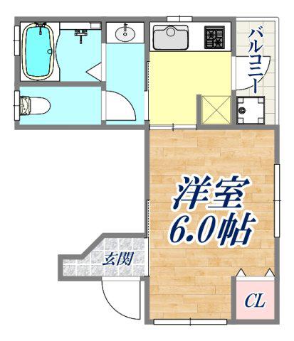 オレスコート板宿Ⅰ(1K/1階)の間取り写真