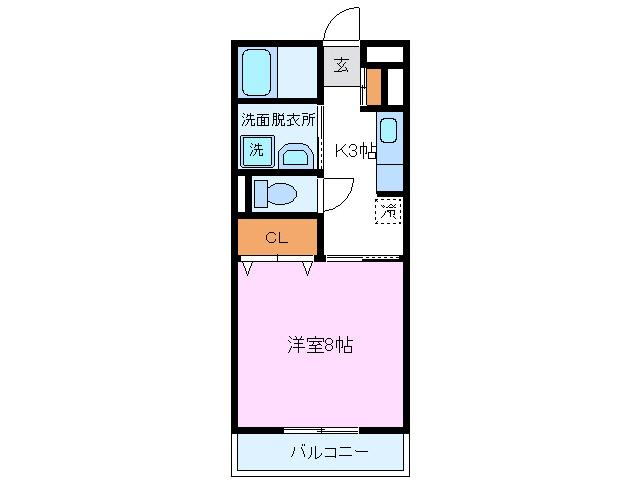 BAY HOUSE(1K/2階)の間取り写真