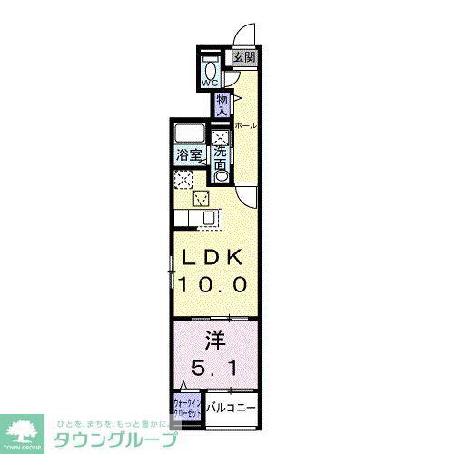 ベル・ウッド深大寺(1LDK/1階)の間取り写真