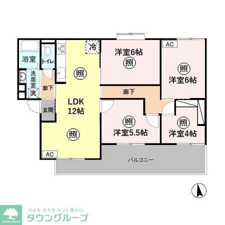 ジュネス戸田(4LDK/3階)の間取り写真