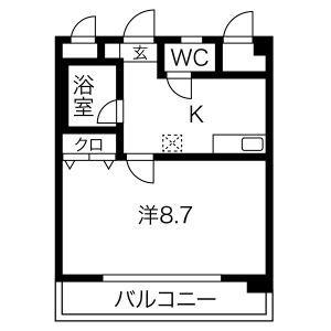 すまいる美里(1K/3階)の間取り写真