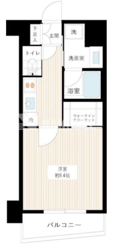 クリオ等々力(1K/4階)の間取り写真