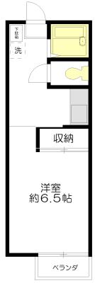 アルファコート(1K/1階)の間取り写真