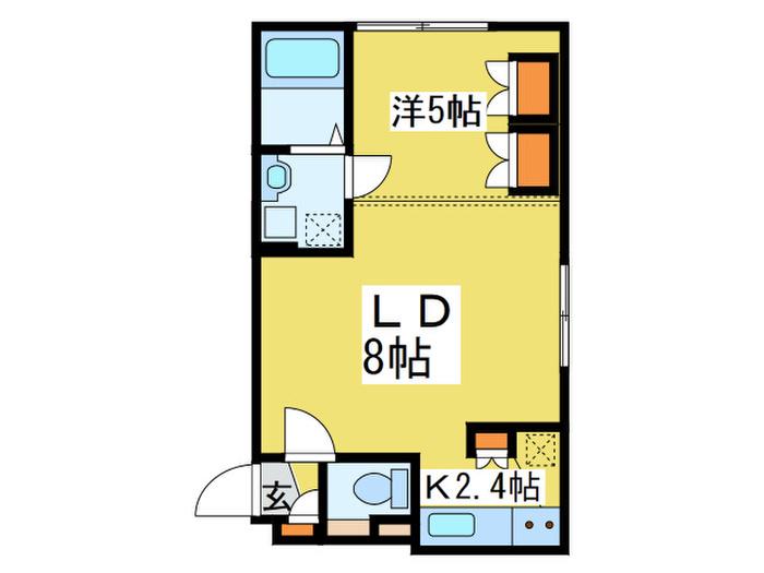 カレラ北大前(1LDK/4階)の間取り写真