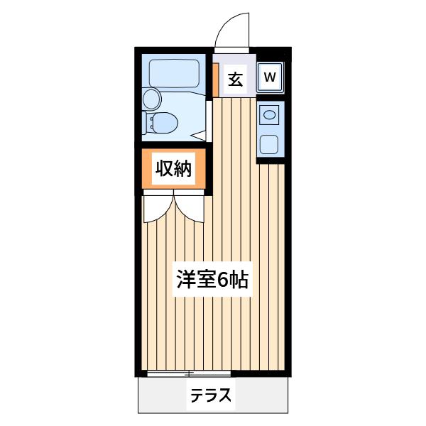 新豊田ハイツB号館(ワンルーム/1階)の間取り写真