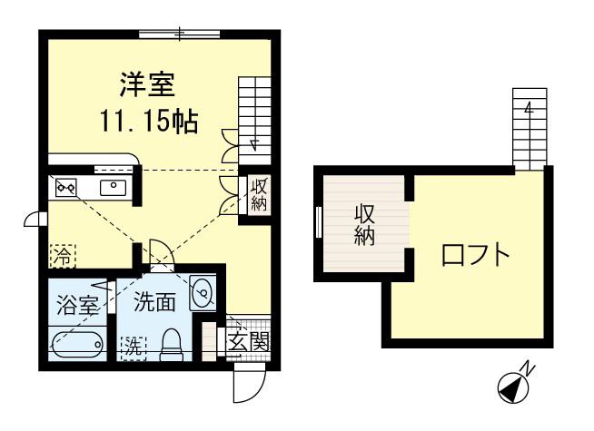 LEBENS GARDEN II(1K/1階)の間取り写真