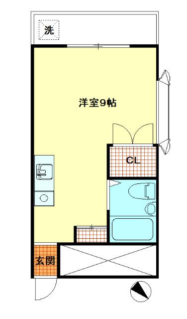 コーポタイセイ(ワンルーム/2階)の間取り写真