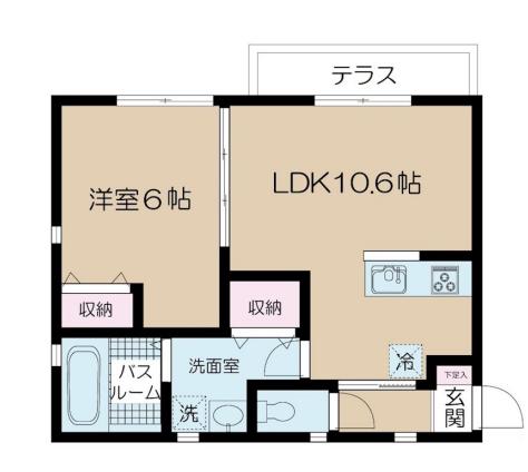 NSGATE勝どき NSGATE勝どき(1LDK/1階)の間取り写真