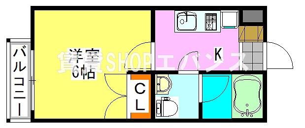 BER津田沼(1K/2階)の間取り写真