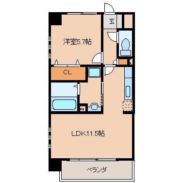 ADORATION(1LDK/3階)の間取り写真