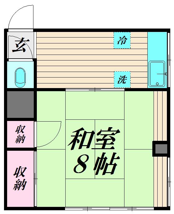 中道アパート(1K/2階)の間取り写真