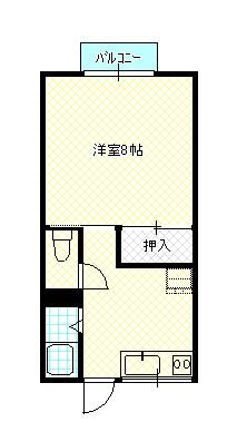 ロイヤルIIIせのお(1K/2階)の間取り写真