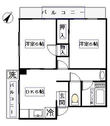 依田マンション(2DK/3階)の間取り写真