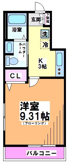 ラヴェルデ下北(1K/2階)の間取り写真