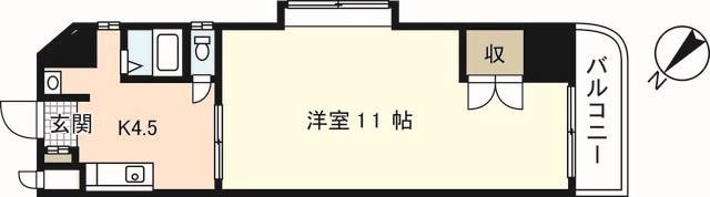 ヴィヴレ三滝(1DK/6階)の間取り写真
