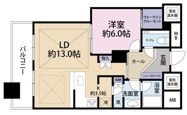 ザ・タワー大阪(1LDK/30階)の間取り写真