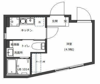 D-STYLE三ノ輪II(1K/4階)の間取り写真