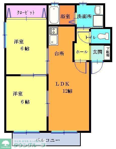 バリュージュハウス(2LDK/1階)の間取り写真