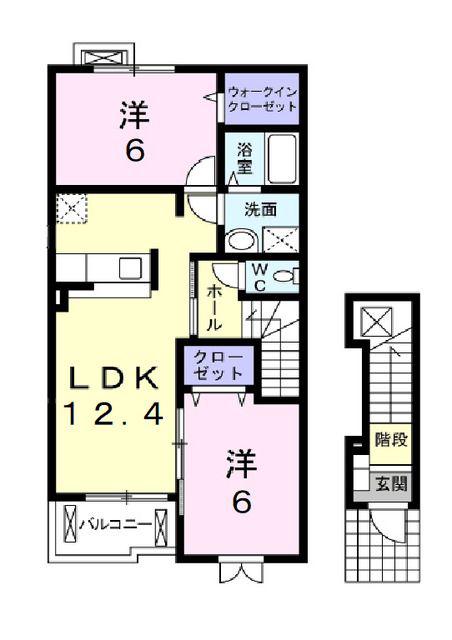 ル・ヴァンクレールI(2LDK/2階)の間取り写真