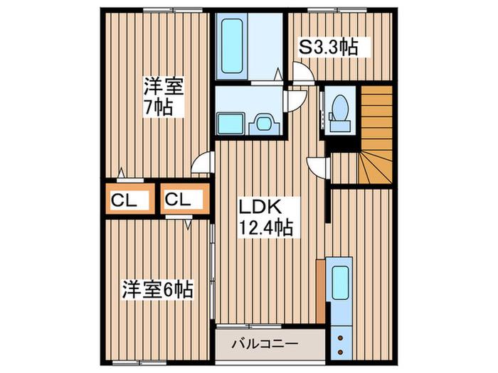 プランドール原町(2SLDK/2階)の間取り写真