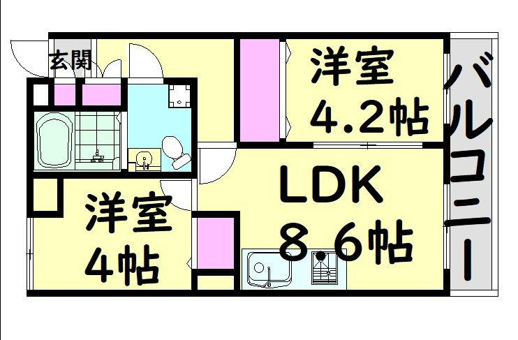 センティーレ和泉(2LDK/1階)の間取り写真