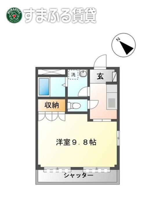 リトルビーチ(1K/1階)の間取り写真