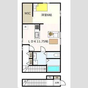 フォルテッツア城南(1LDK/2階)の間取り写真