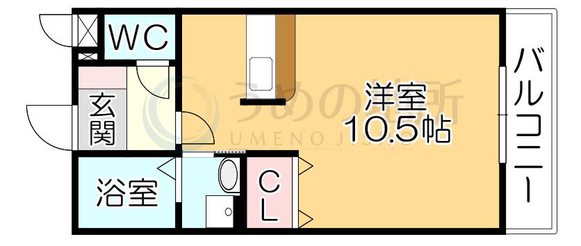 インター久留米SUR(ワンルーム/2階)の間取り写真