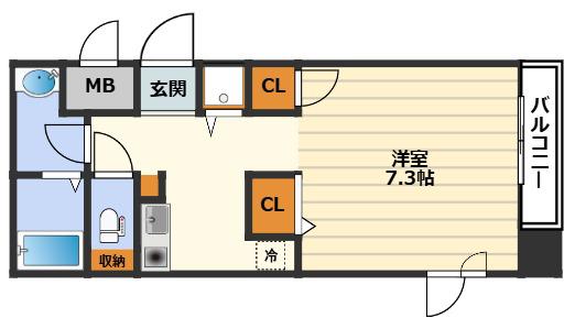 ダイドーメゾン大阪堂島(ワンルーム/4階)の間取り写真