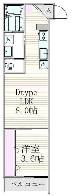 フォーサイト千葉寺(1LDK/1階)の間取り写真