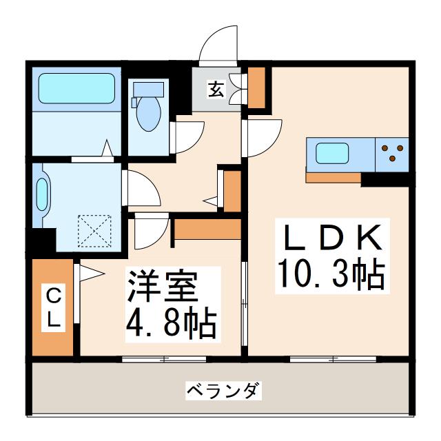 ＪＲ豊肥本線 東海学園前駅 徒歩13分 3階建 築6年(1LDK/3階)の間取り写真