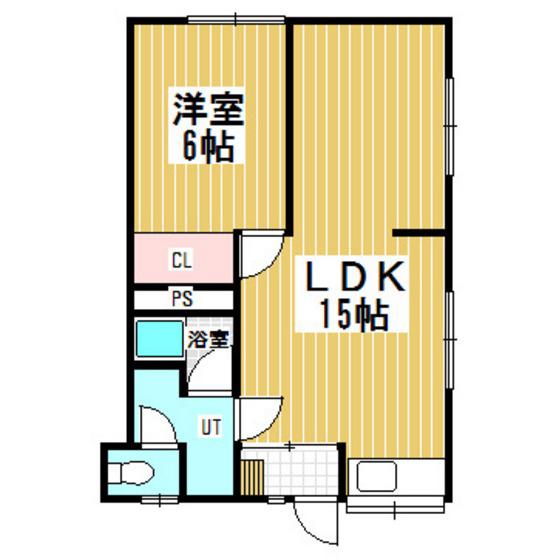 LAPIN BLANC B(1LDK/2階)の間取り写真