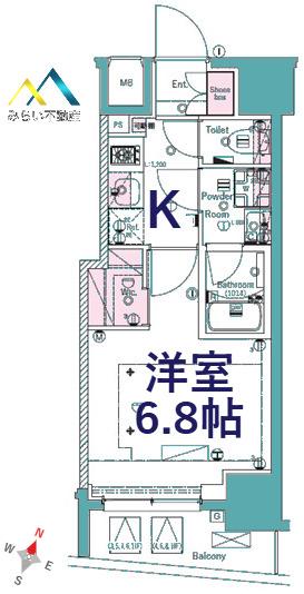 SYFORME SHINKOYASU(1K/7階)の間取り写真