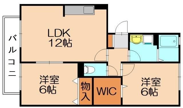 セジュールトーC(2LDK/3階)の間取り写真