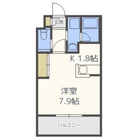 ソレイユ曙(ワンルーム/1階)の間取り写真