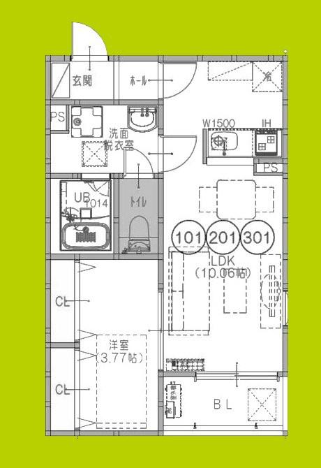 FSTYLE藤井寺道明寺6号館(1LDK/2階)の間取り写真