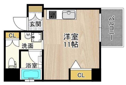 CITY SPIRE日本橋高津(ワンルーム/10階)の間取り写真